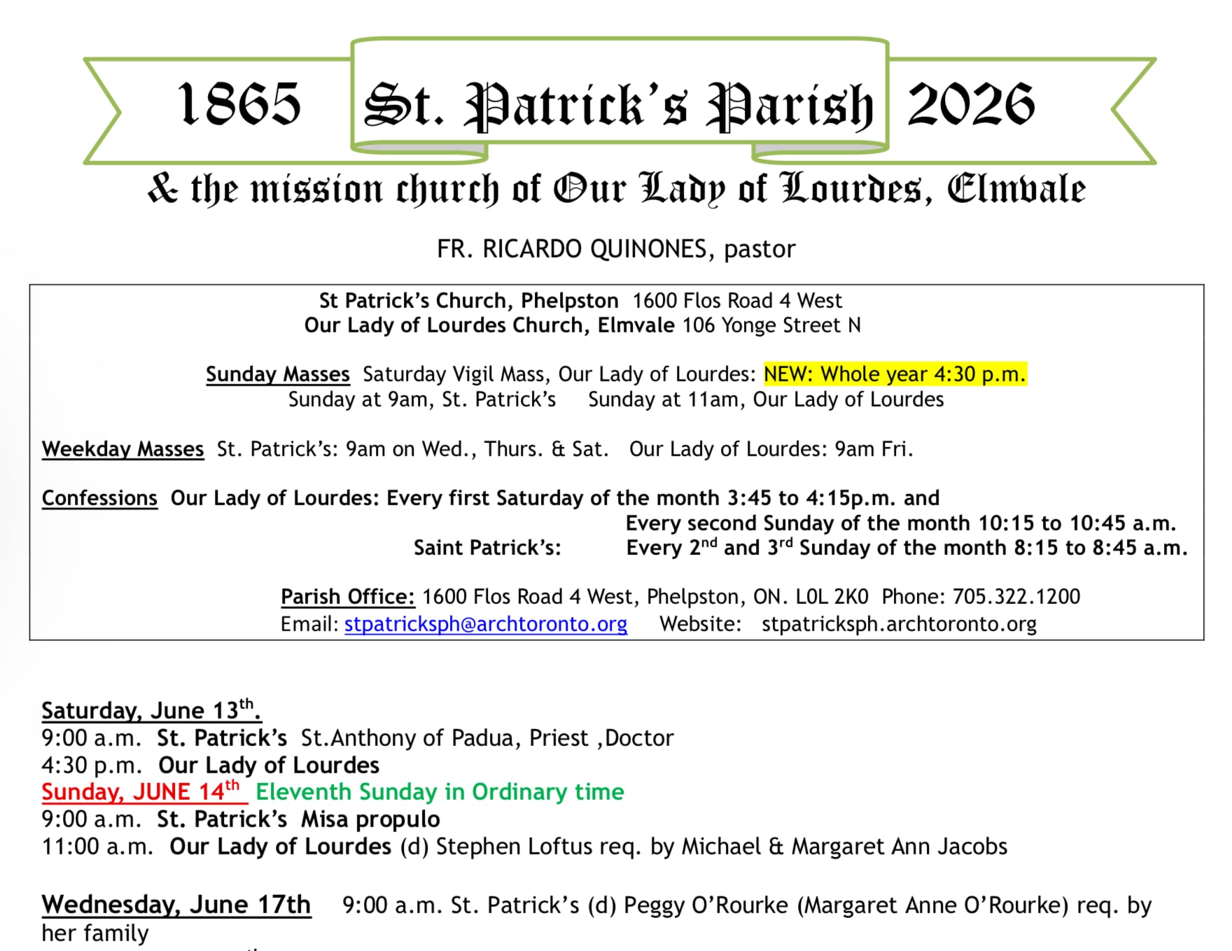 Bulletin June 14th, 2026 Bulletin June 14th, 2026