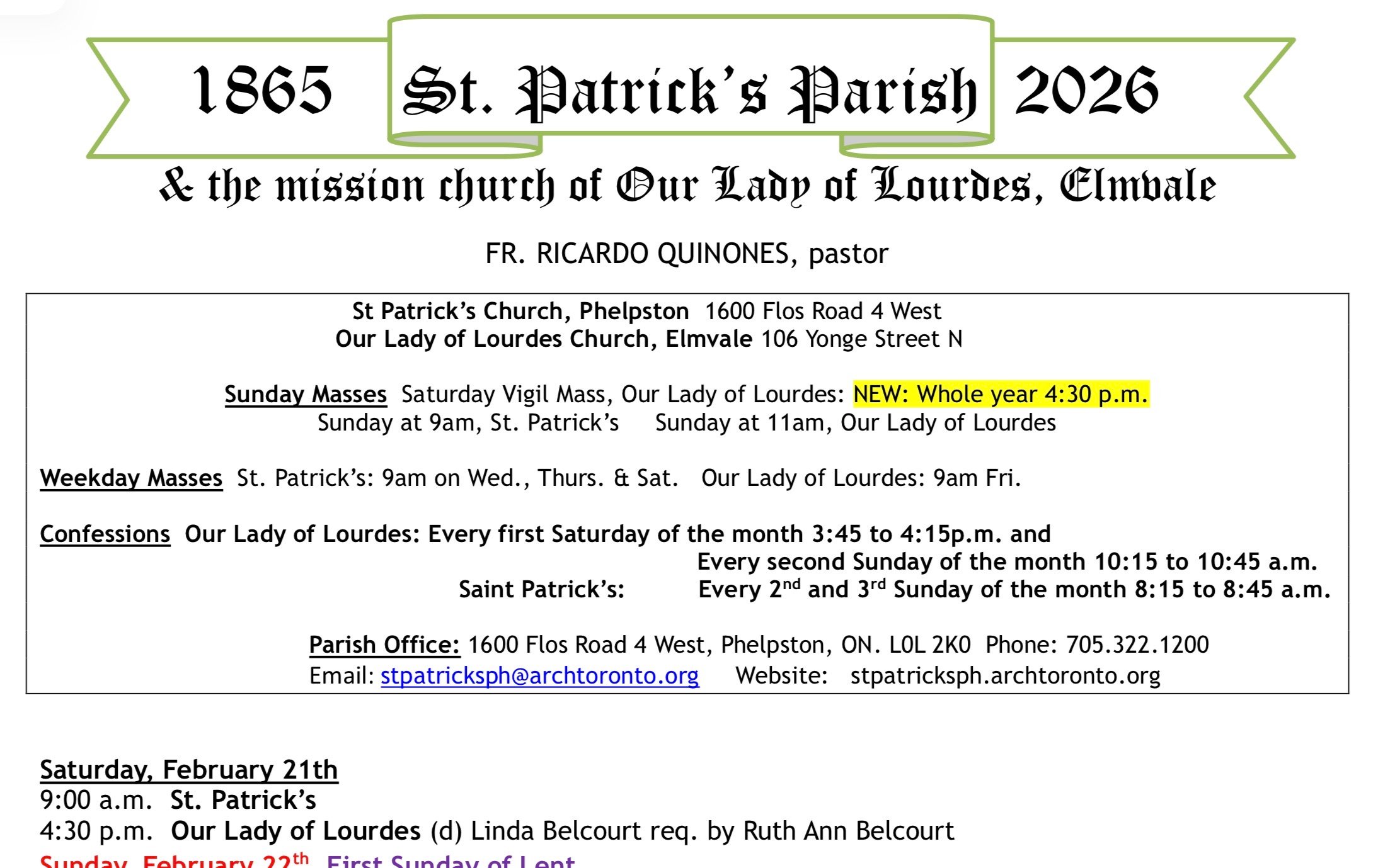 Bulletin February 22th, 2026 Bulletin February 22th, 2026