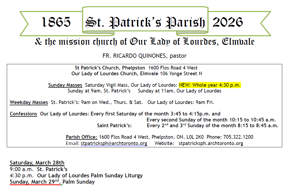 Bulletin March 29th, 2026