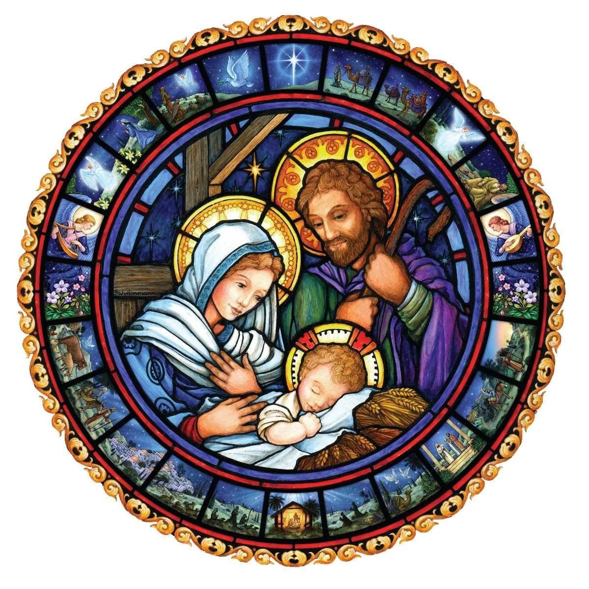 holy family stained glass image